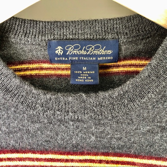 Brooks Brothers Wool Crew Neck Sweater Medium - Picture 3 of 8